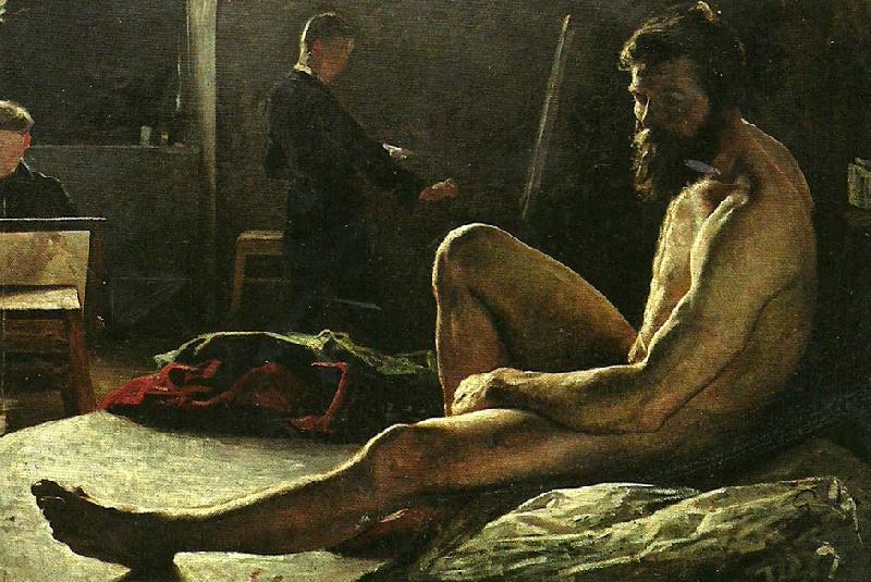 gottfrid kallstenius sittande manlig modell oil painting image
